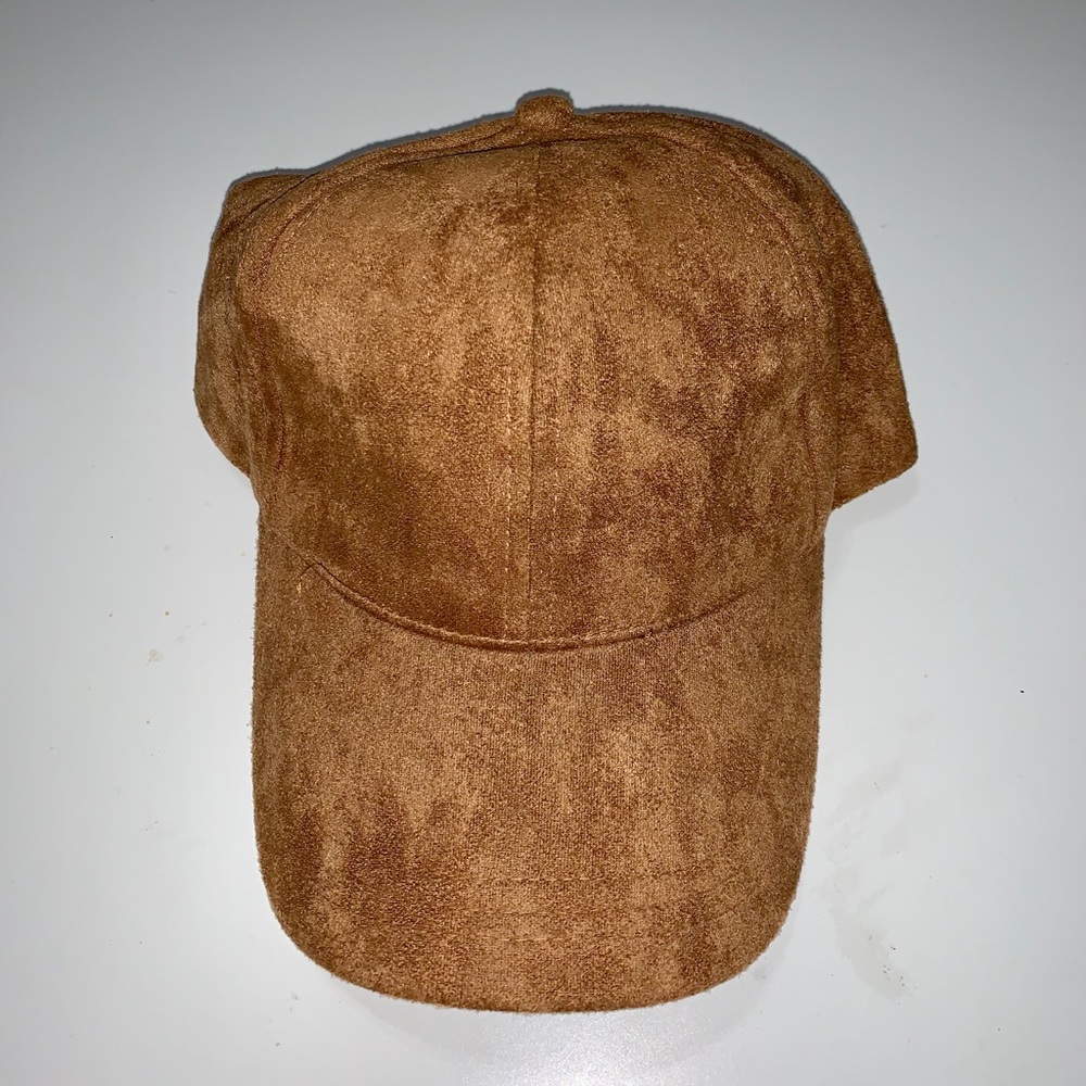 Tan Velvet adjustable Hat with Cap